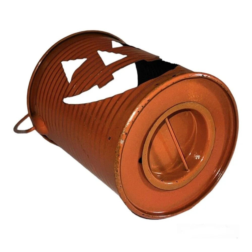 Metal Jack O Lantern Bucket Tea Light Holder